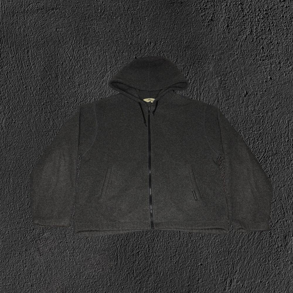 Grey Eddie Bauer polartec full zip fleece hoodie